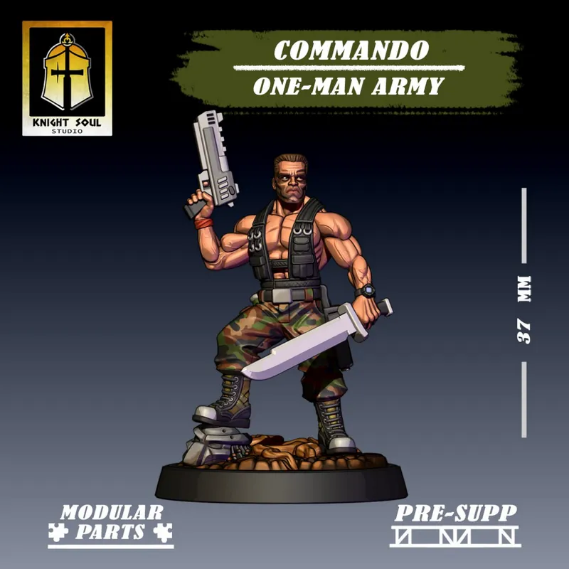 Knight Soul Studios – Commando One Man Army – STL 3D Print Model | AssetsFree.com Knight Soul Studios Commando One Man Army