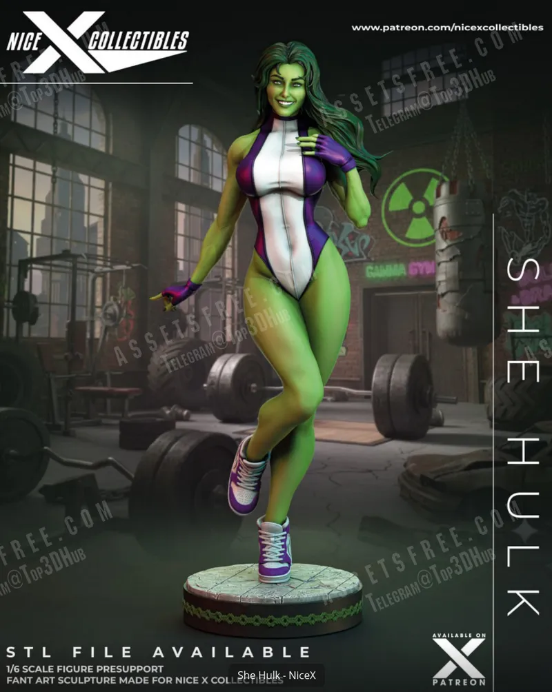 Nice X Collectibles – SheHulk – STL 3D Print Model | AssetsFree.com Nice X Collectibles SheHulk