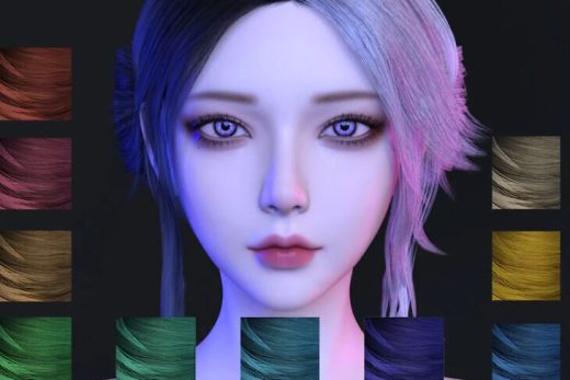 Noki Dual Tone Low Bun Hair for Genesis