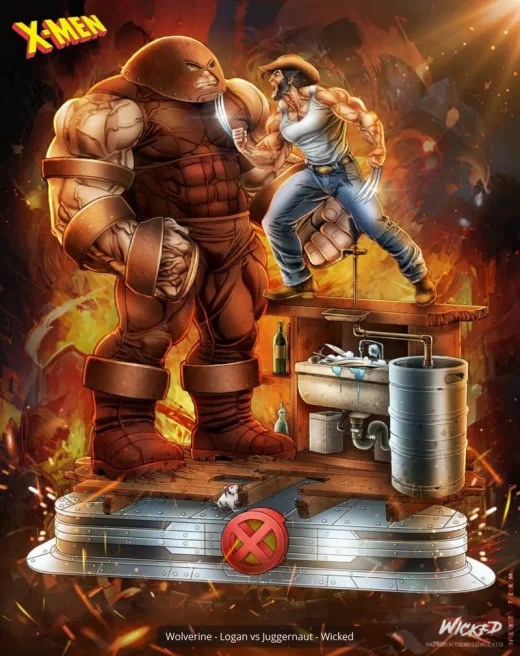 Wicked Logan VS Juggernaut Comic Diorama Non Supported part1