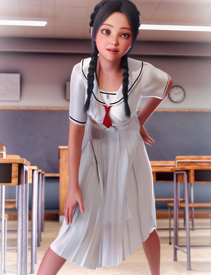 DForce City School Girl Outfit for Genesis