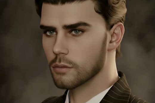 DForce GatsB Classic Swept Back Hair For Genesis