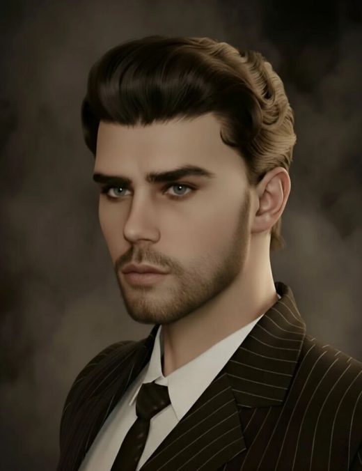DForce GatsB Classic Swept Back Hair For Genesis