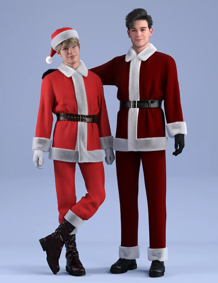 dForce HnC24 Santa Costume Outfits for Genesis 9 – STL 3D Print Model | AssetsFree.com DForce HnC24 Santa Costume Outfits for Genesis