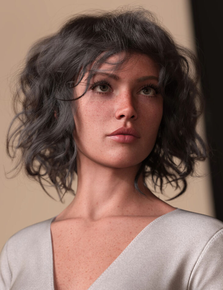 DForce Strand Based Curly Bob Hair for Genesis 9 and Genesis 8 Female