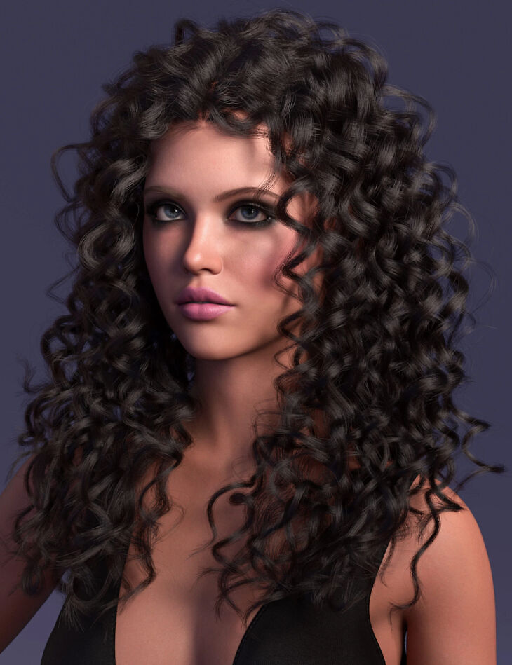 DForce Strand Based Long Curls Hair for Genesis 9 and Genesis 8 Female