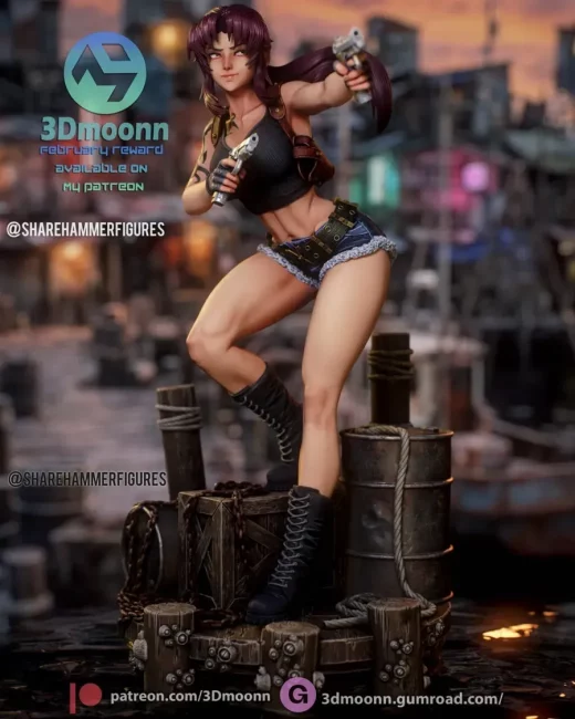 3Dmoonn Black Lagoon Revy
