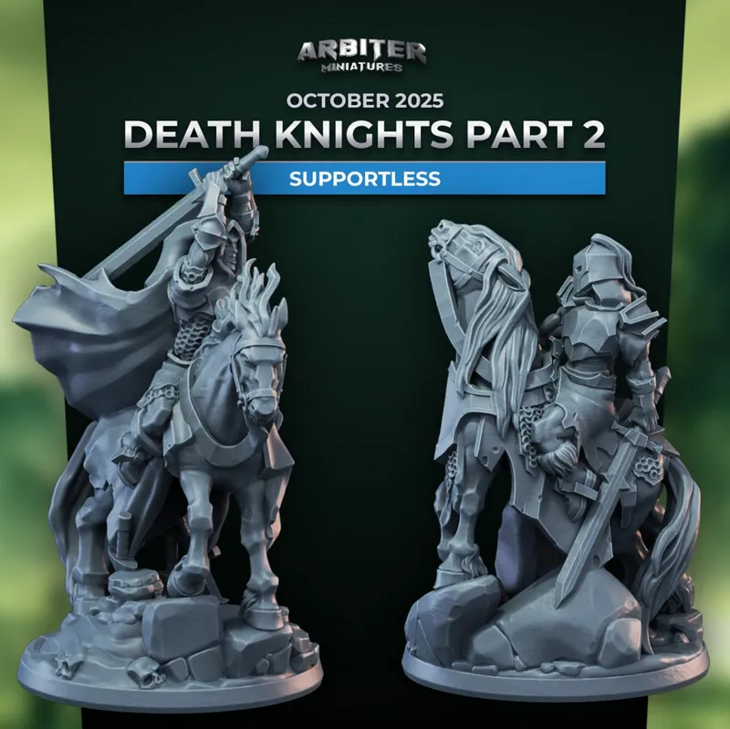 Arbiter Miniatures 202510 Death Knights, Part 2 Hellhorse Riders