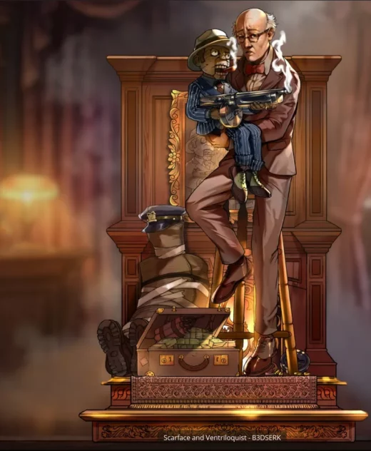 B3DSERK Scarface and Ventriloquist Sculpture Non Supported