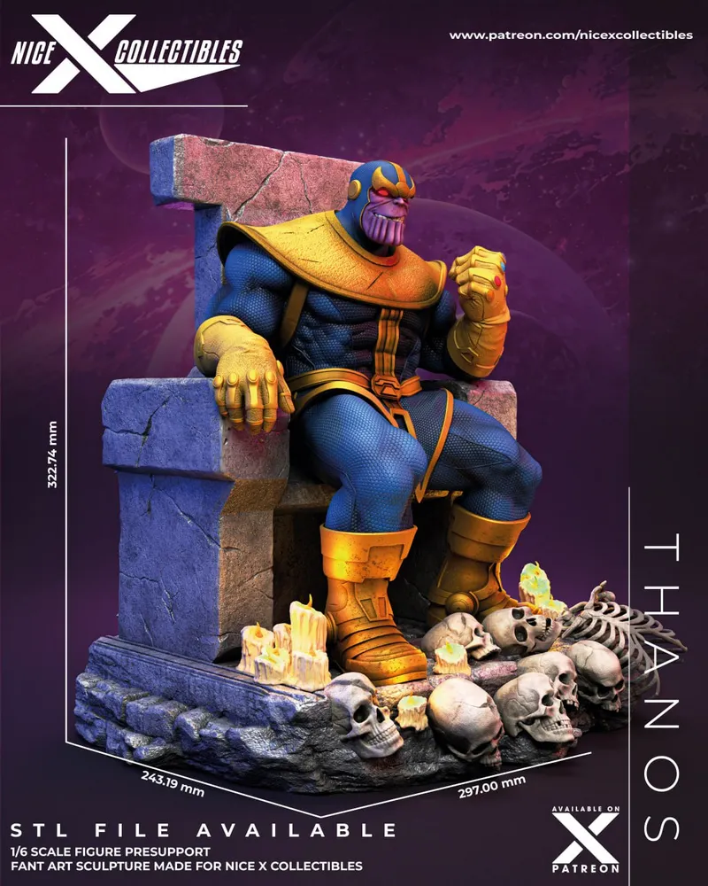 Nice X Collectibles – Thanos Classic – STL 3D Print Model | AssetsFree.com Nice X Collectibles Thanos Classic