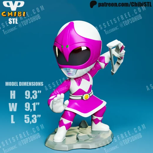 Pink Ranger Chibi 3DXM