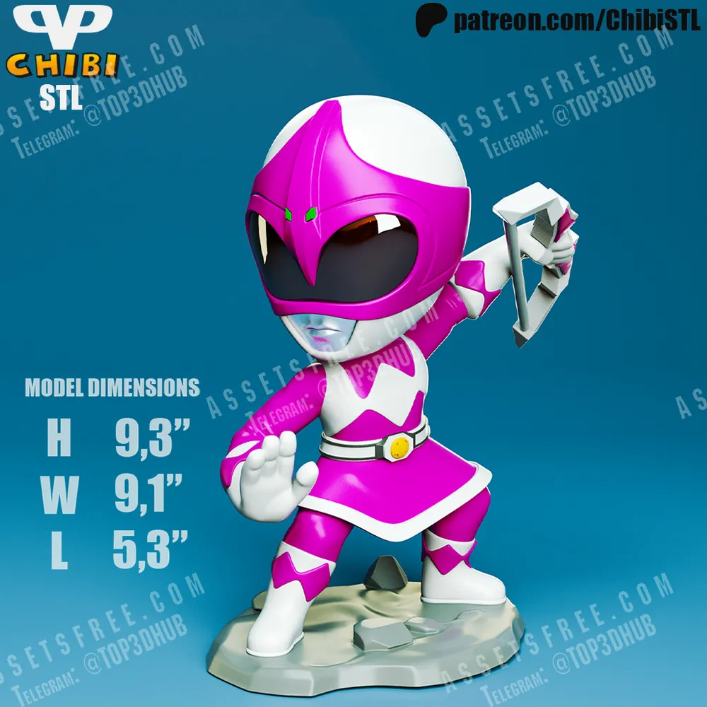 Pink Ranger Chibi 3DXM