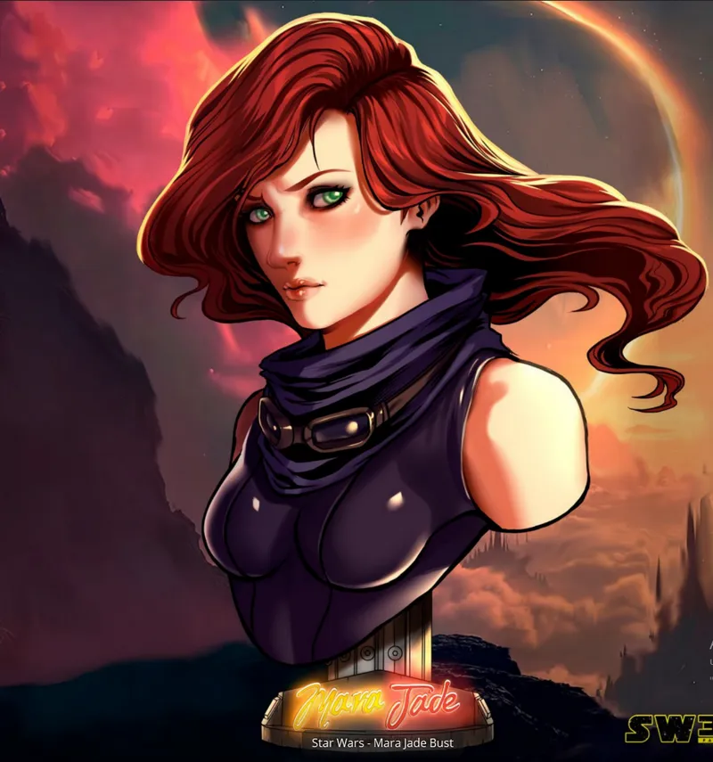 SW3D Mara Jade Portrait Bust (Non Supported)
