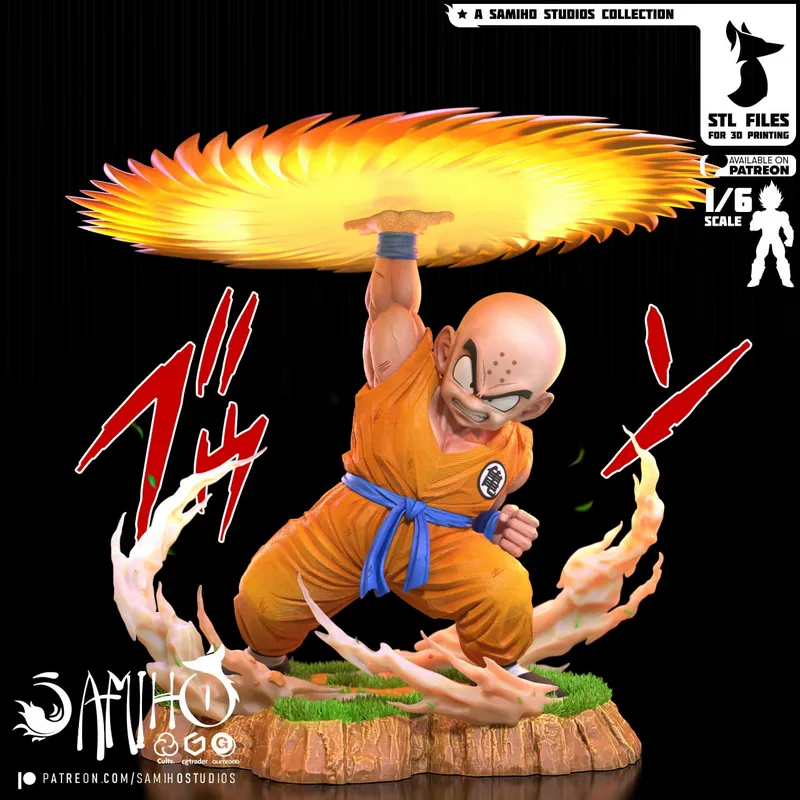 Samiho Studios – Krillin Kienzan – STL 3D Print Model | AssetsFree.com Samiho Studios Krillin Kienzan