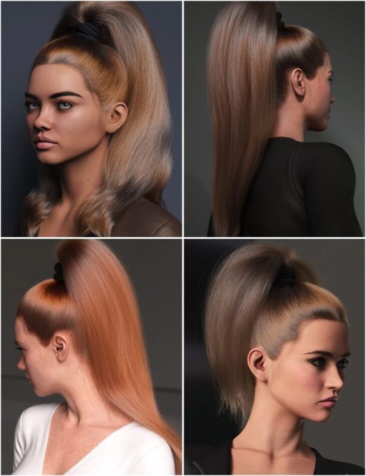 DForce Strand Based 3 in 1 High Volume High Ponytails Hair for Genesis