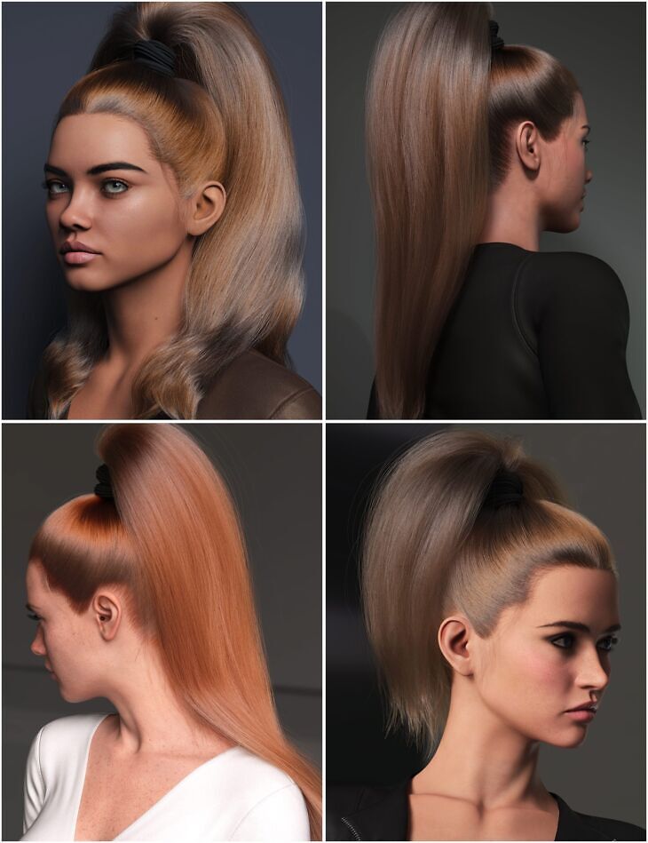 DForce Strand Based 3 in 1 High Volume High Ponytails Hair for Genesis