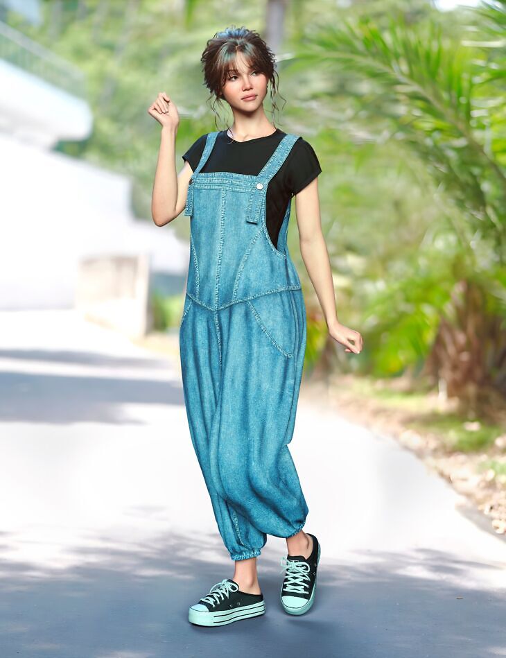 DForce Urban Overalls Outfit for Genesis