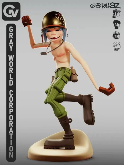 2D Dirty Harry Gorillaz (R) Gray World Corporation
