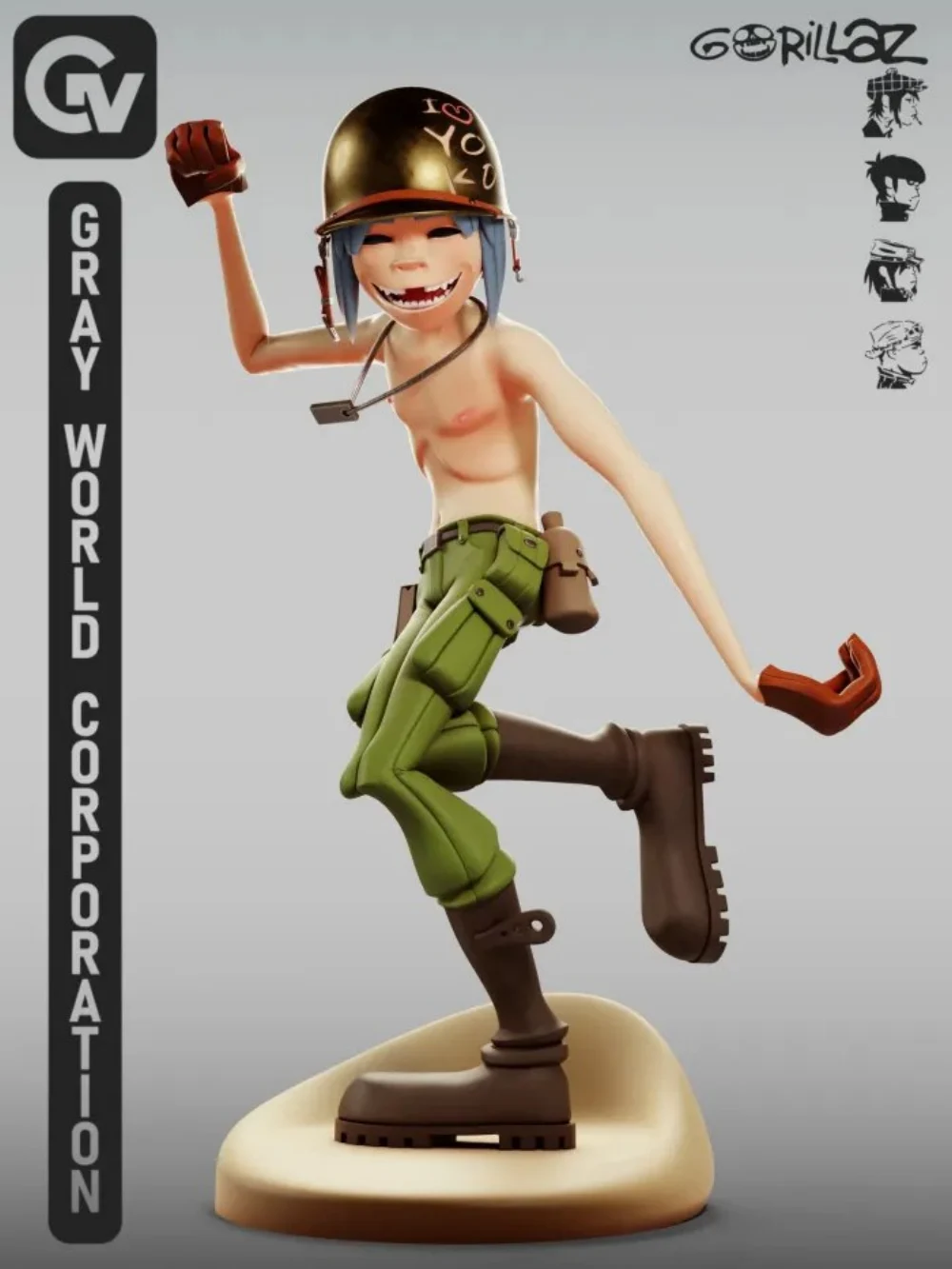2D Dirty Harry Gorillaz (R) Gray World Corporation