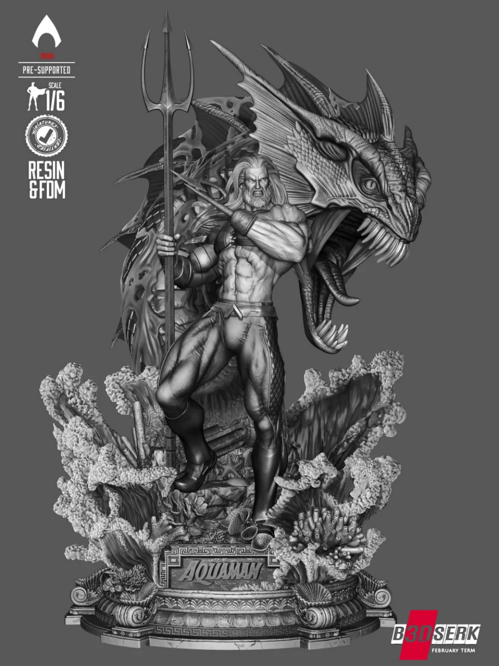B3DSERK Aquaman Sculpture