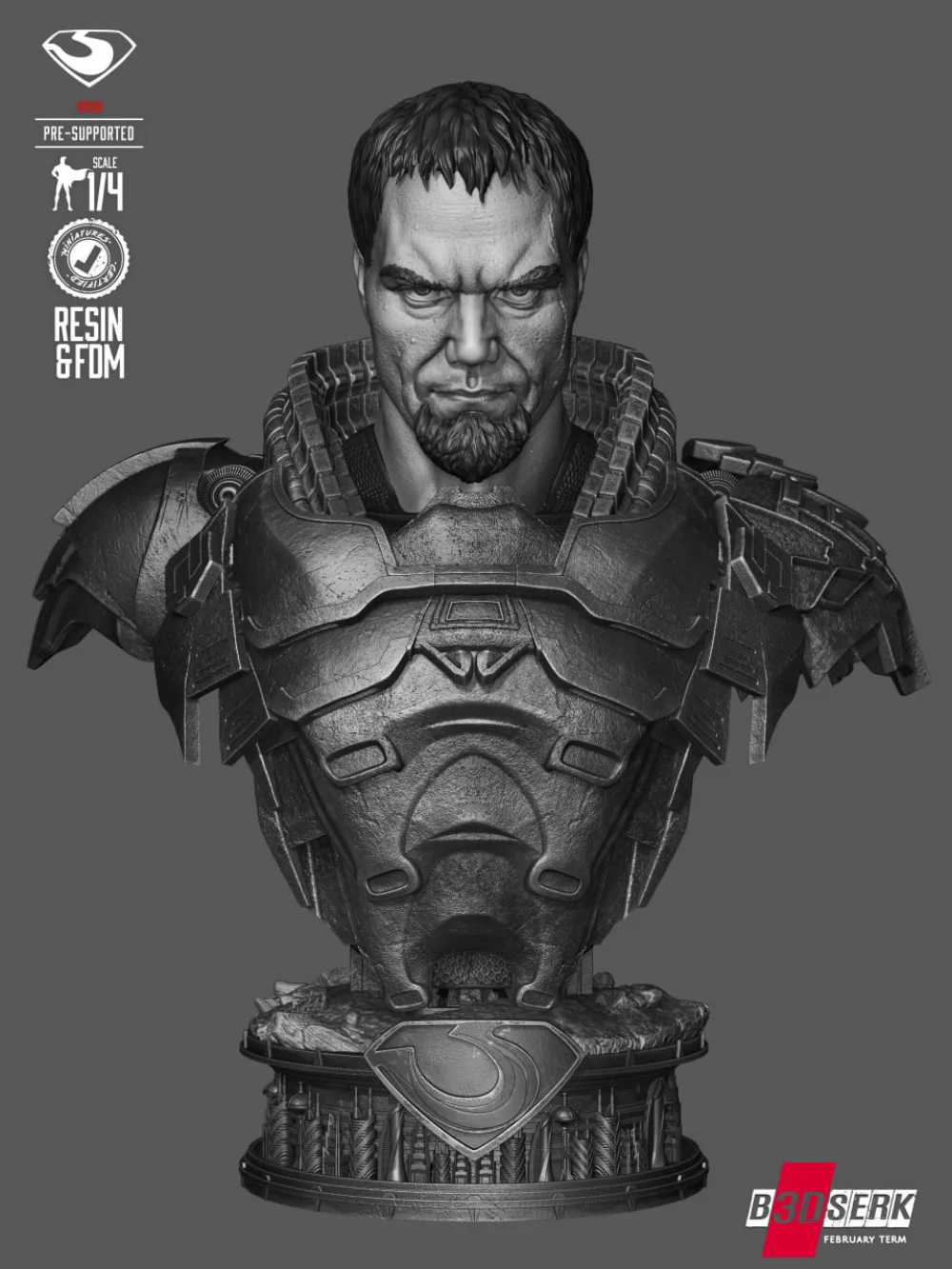 B3DSERK General Zod Bust Portrait