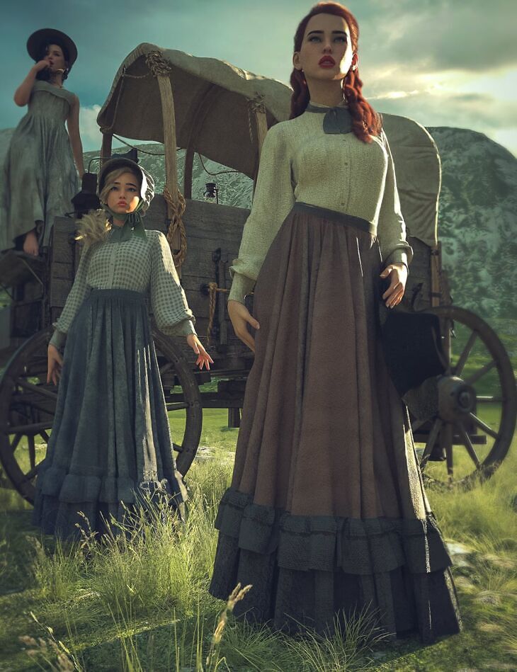 Frontier Grace Outfit and Props for Genesis