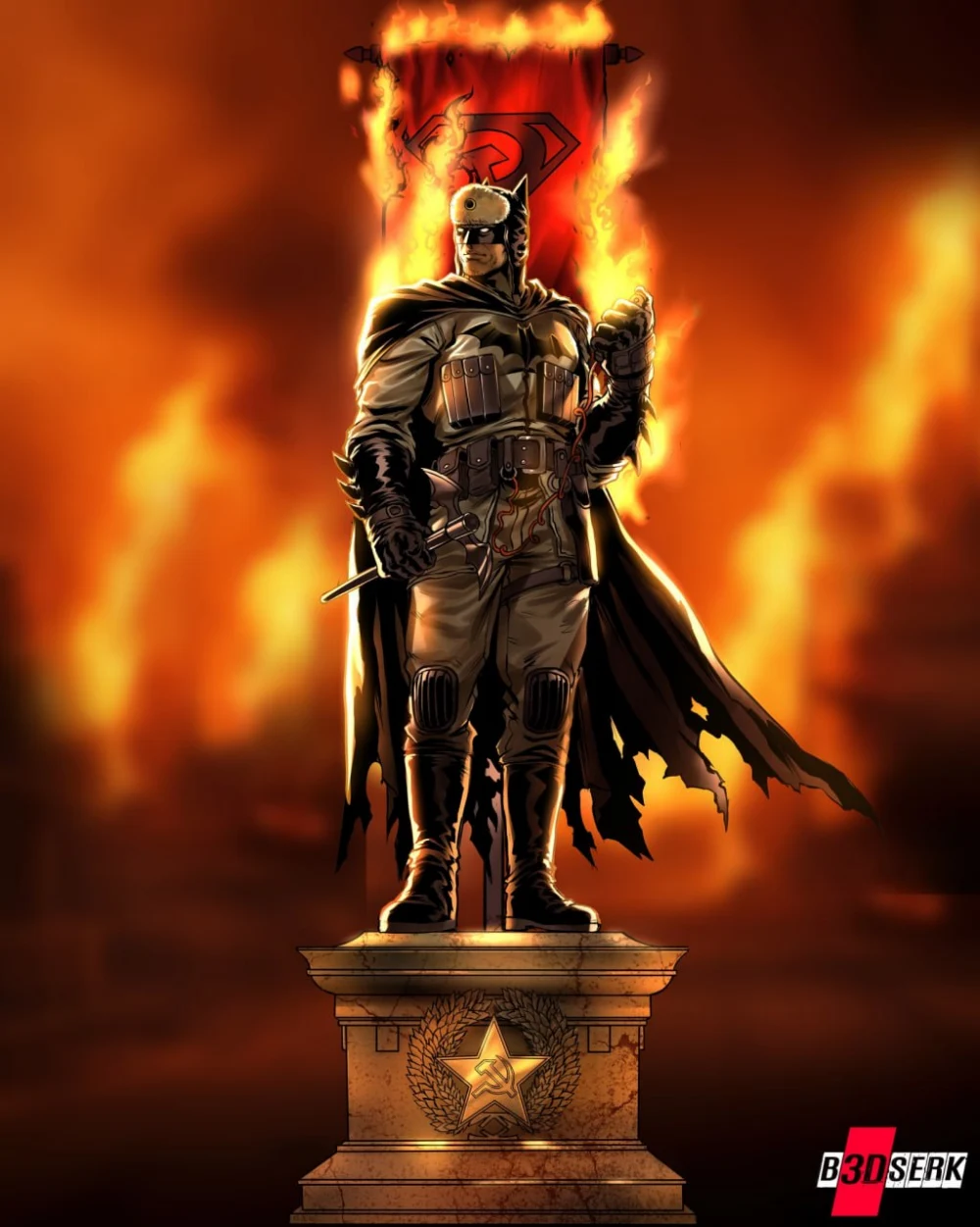 B3DSERK Batman Red Son Sculpture