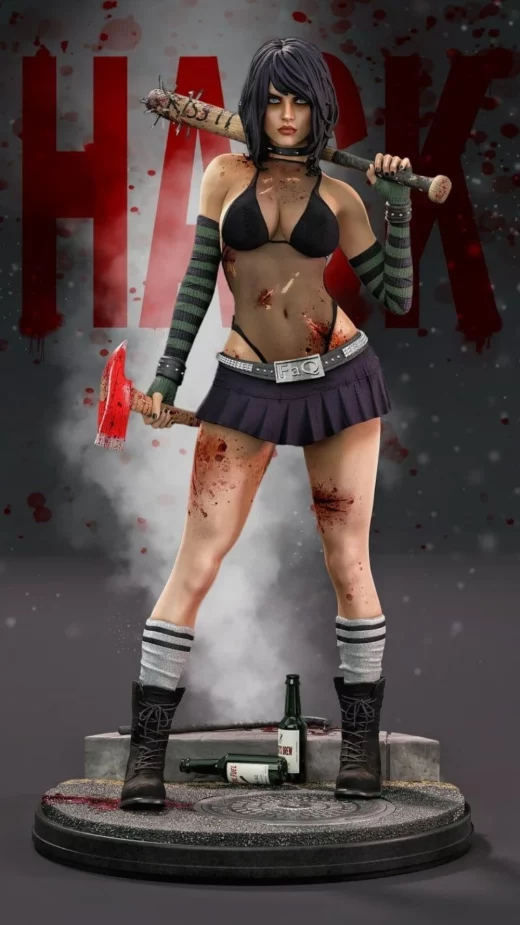 MCM3D Kass is Hacked Comic Book Horror STL