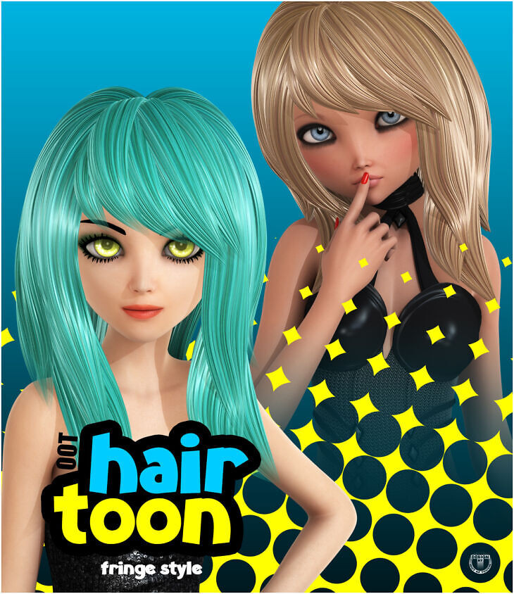 OOT Toon Hair Fringe Style for Genesis 2 Females