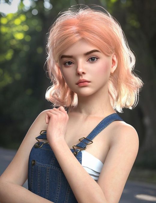 DForce Shirlie Hair and MB Shirlie for Genesis 9 Feminine