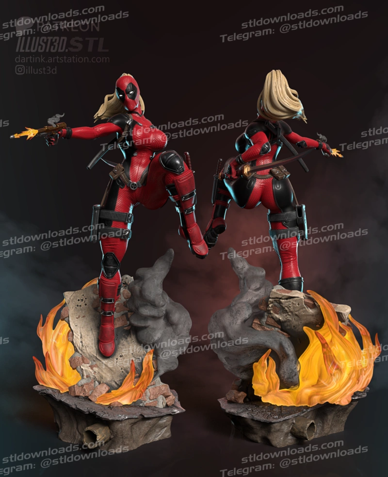 Illust3d Lady Deadpool