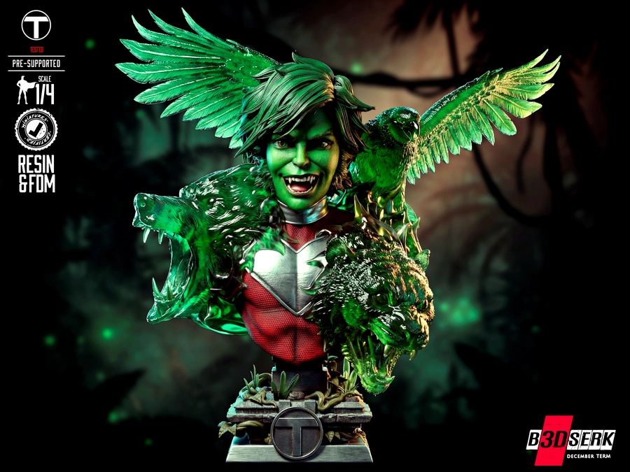 B3DSERK Beast Boy Bust Portrait