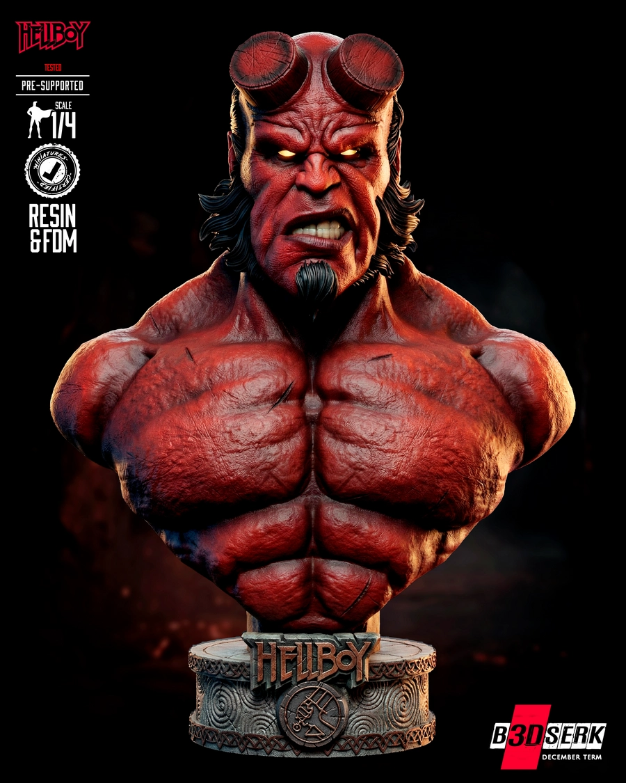 B3DSERK Hellboy Portrait Bust