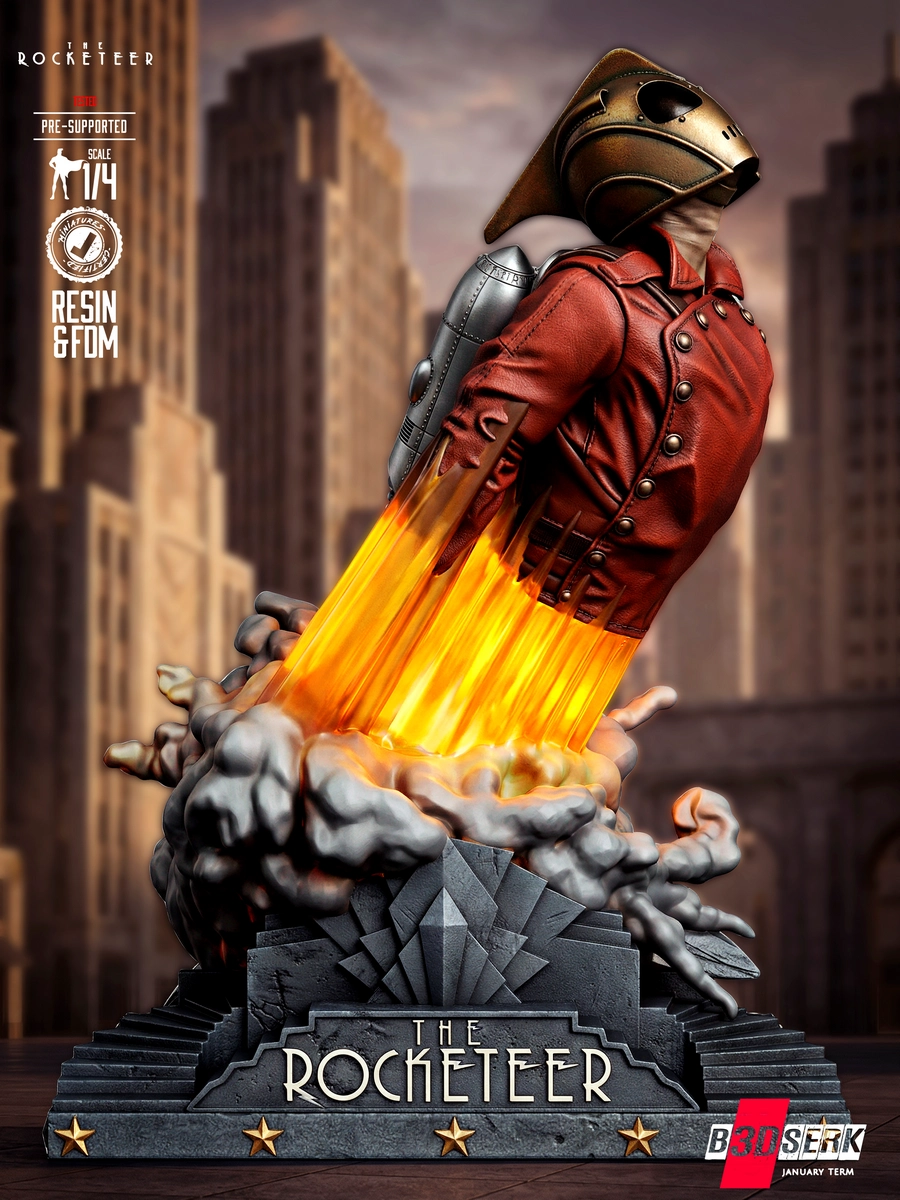 B3DSERK – The Rocketeer Bust Portrait – STL 3D Print Model | AssetsFree.com B3DSERK The Rocketeer Bust Portrait