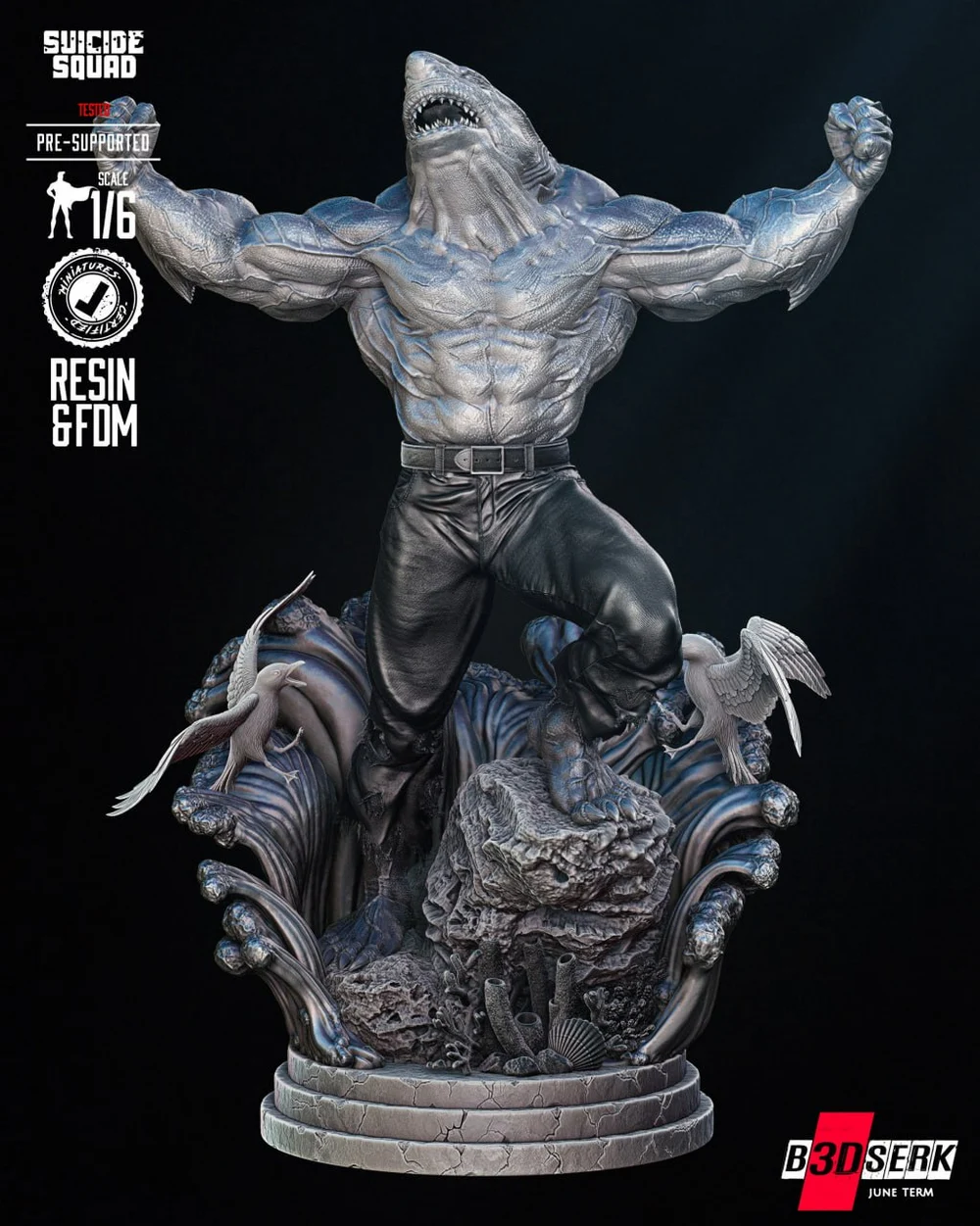 B3DSERKKing Shark Sculpture