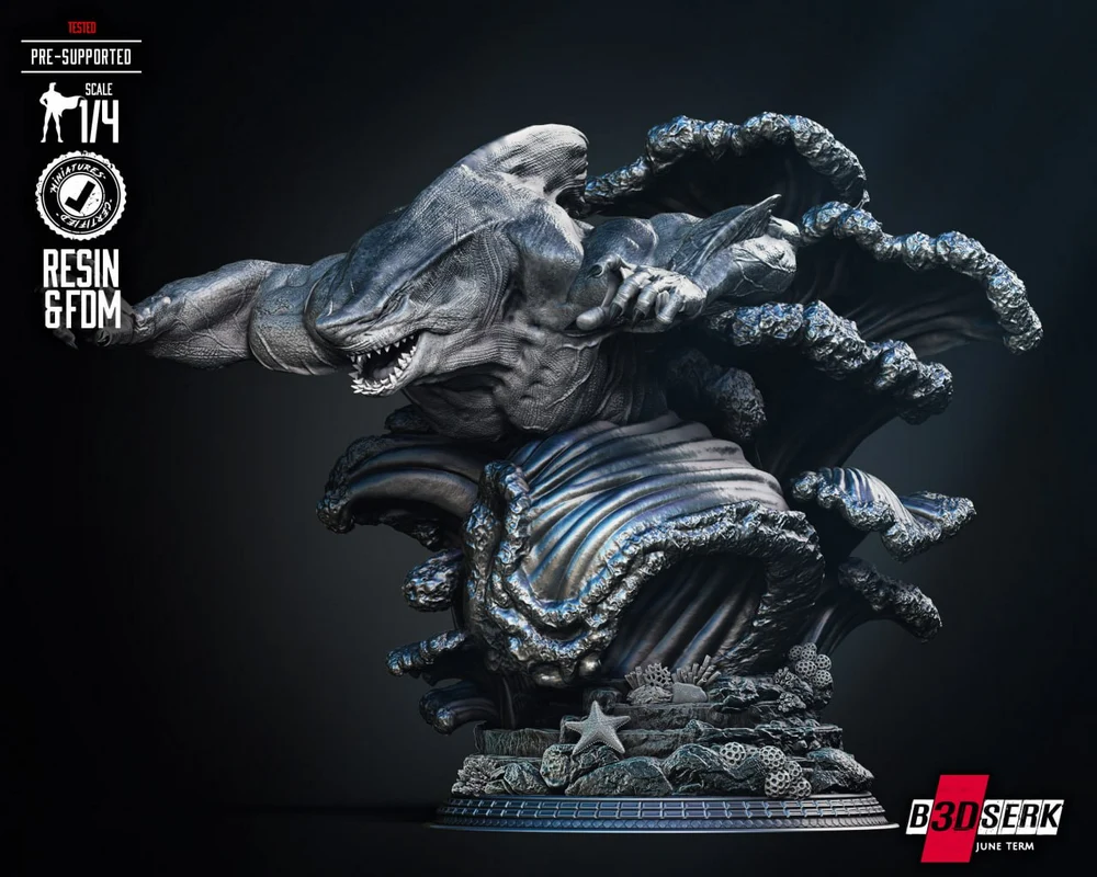 B3DSERK King Shark Portrait Bust