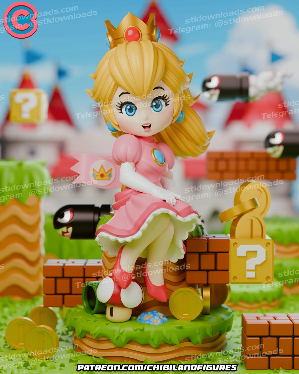 Chibi Land Figures Peach Super Mario Chibi