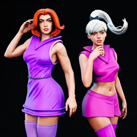 Jetsons Jane Jetson and Judy Jetson BrunoArt3D Bruno Art 3D SFW