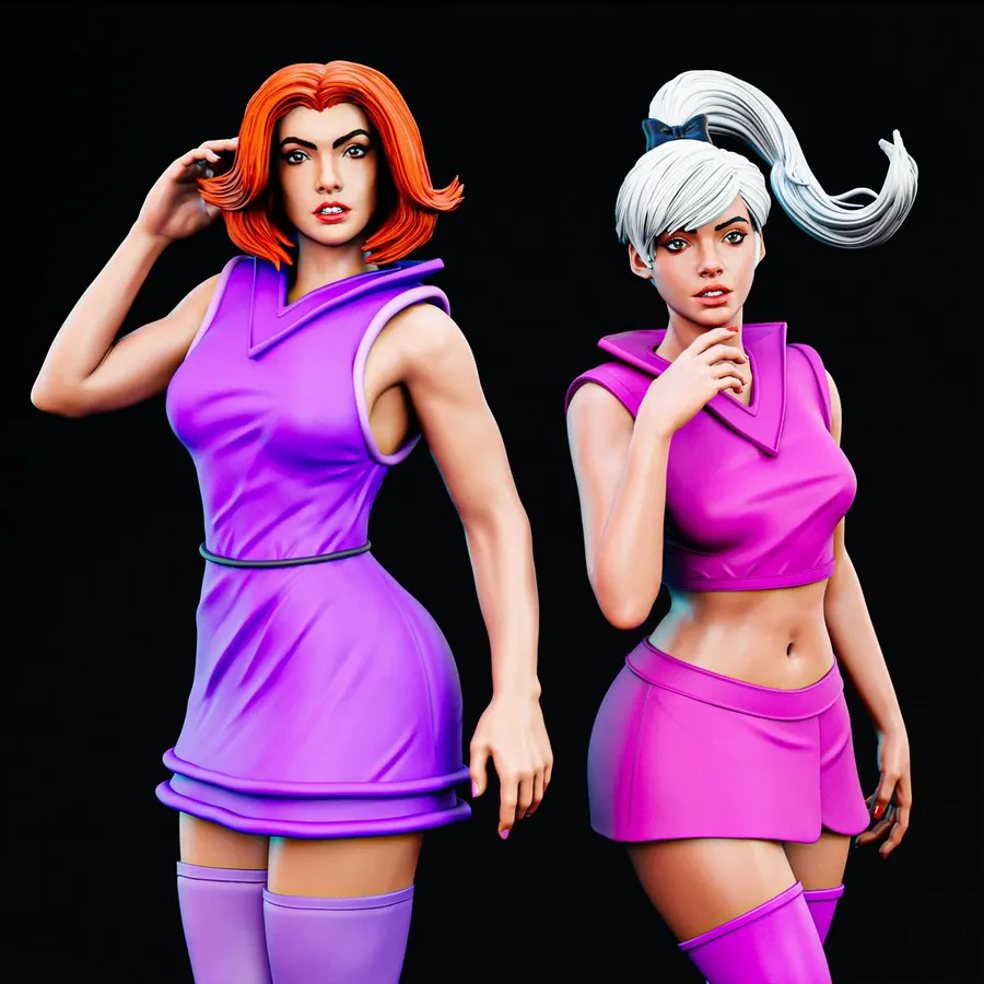 Jetsons Jane Jetson and Judy Jetson BrunoArt3D Bruno Art 3D SFW