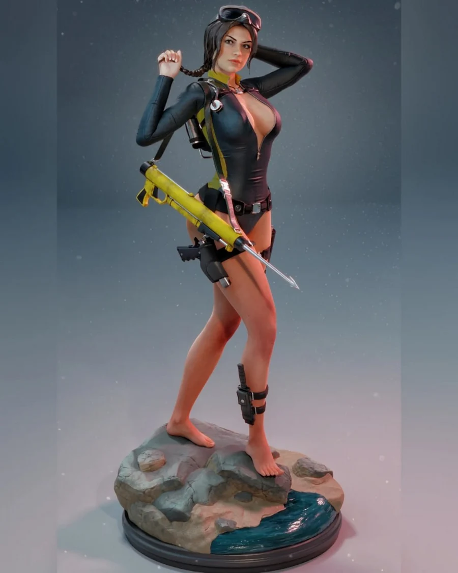 MCM3D – Lara Croft – STL 3D Print Model | AssetsFree.com MCM3D Lara Croft