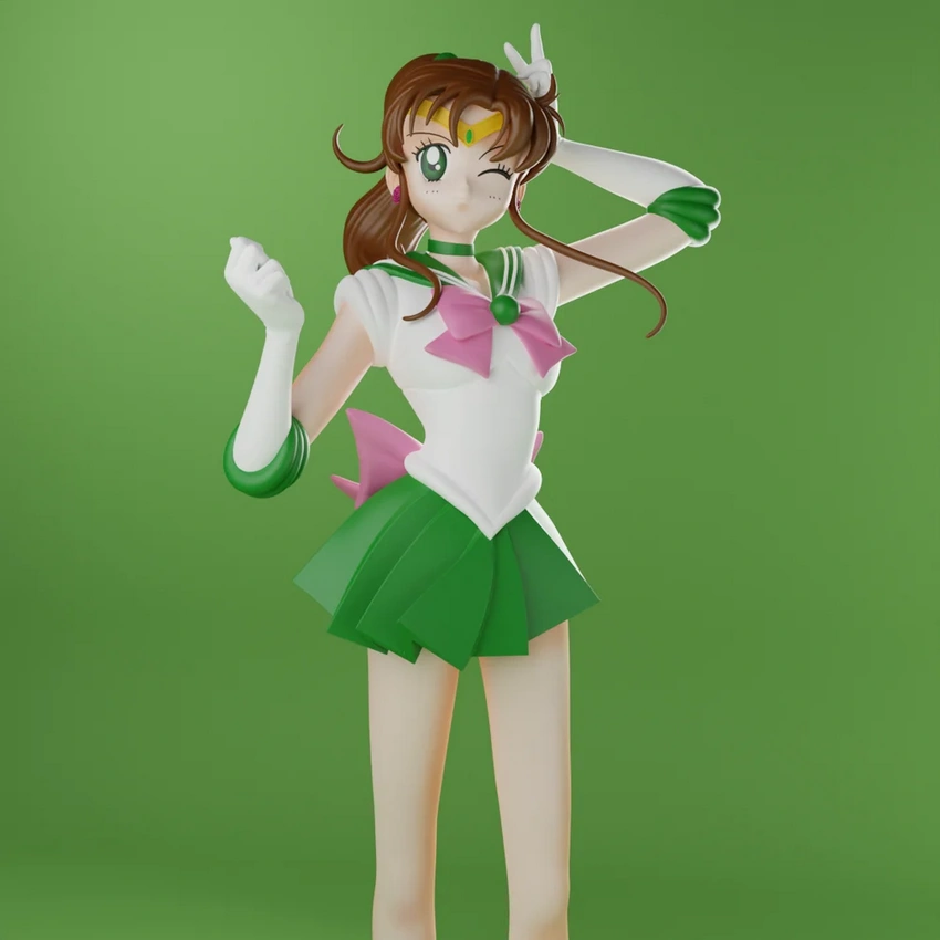 Makoto Kino – Sailor Jupiter Sculpture (Sailor Moon) – STL 3D Print Model | AssetsFree.com Makoto Kino Sailor Jupiter Sculpture (Sailor Moon)