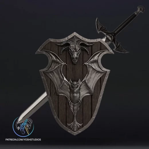 Medieval Batman Sword and Shield By Yosh Studios