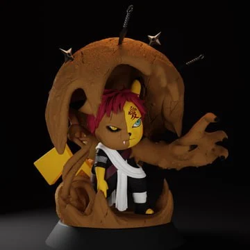 Pikachu Gaara GM3D – STL 3D Print Model | AssetsFree.com Pikachu Gaara GM3D