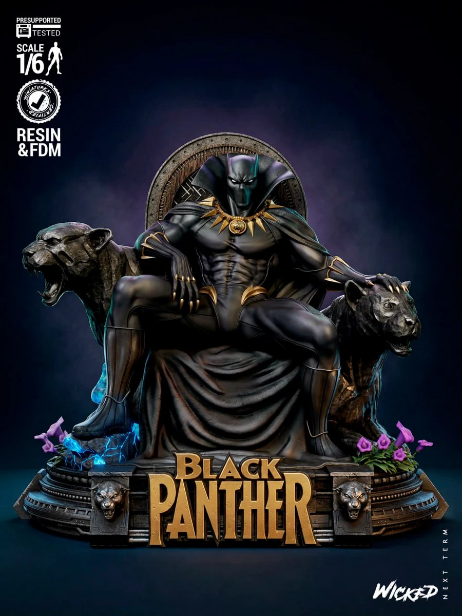 Wicked Black Panther Sculpture,