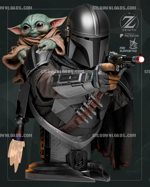 Zenith Studios Mandalorian and Grogu Bust