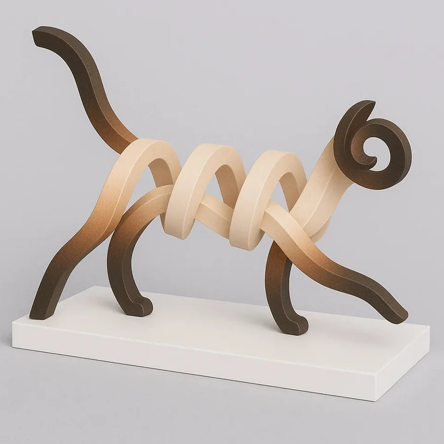 Gato abstracto en movimiento model files