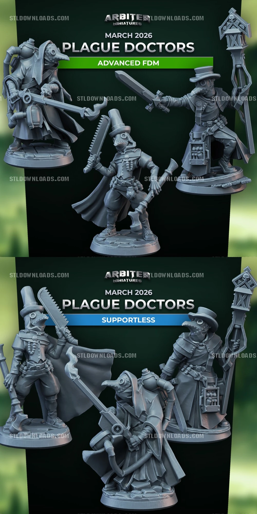 Arbiter Miniatures – Plague Doctors March 2026 – STL 3D Print Model | AssetsFree.com Arbiter Miniatures Plague Doctors March