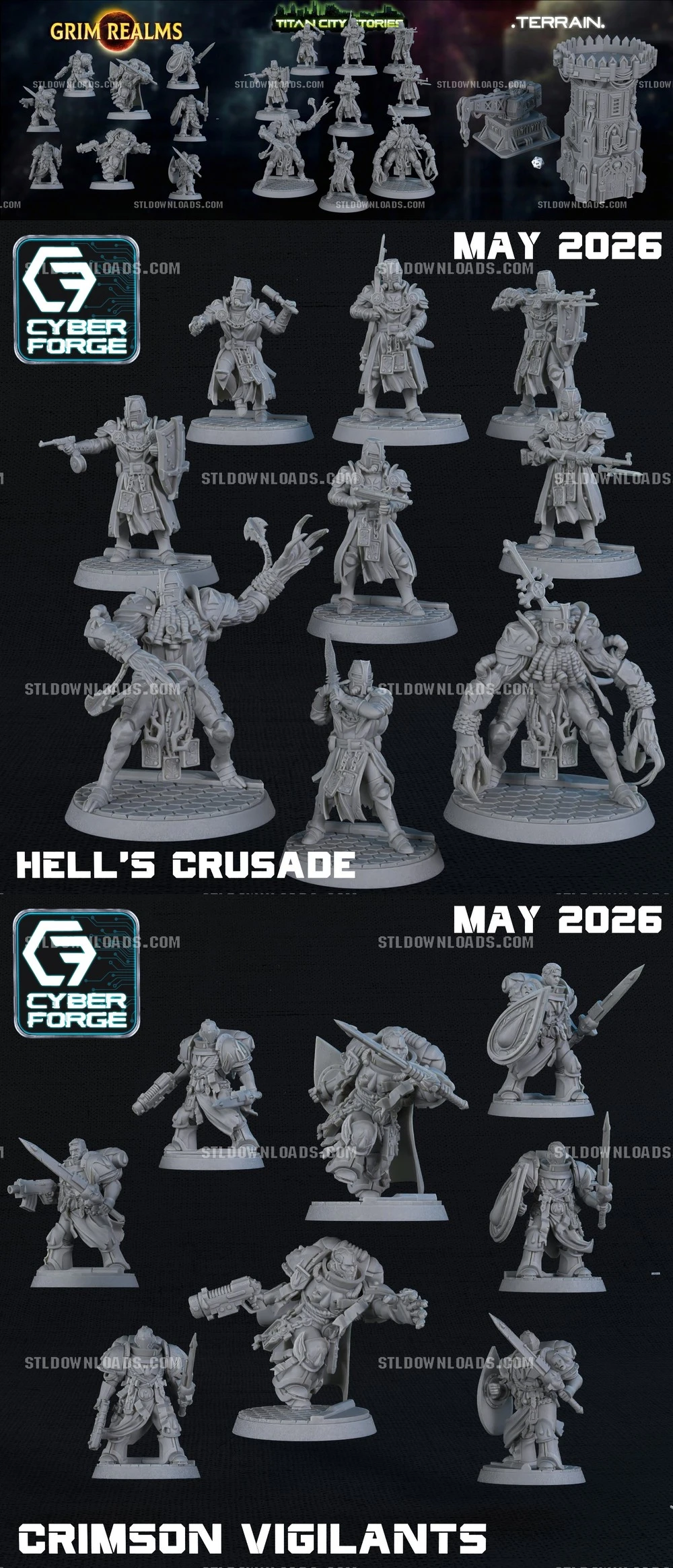 Cyber Forge Miniatures May 2026 – STL 3D Print Model | AssetsFree.com Cyber Forge Miniatures May