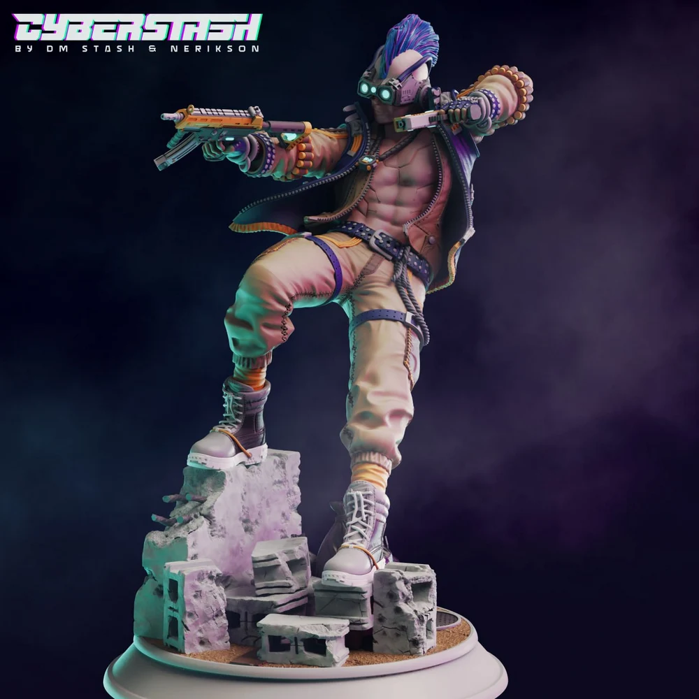 Cyberpunk Gang Lieutenant Clarence “Blink” Jones 3D Print Model