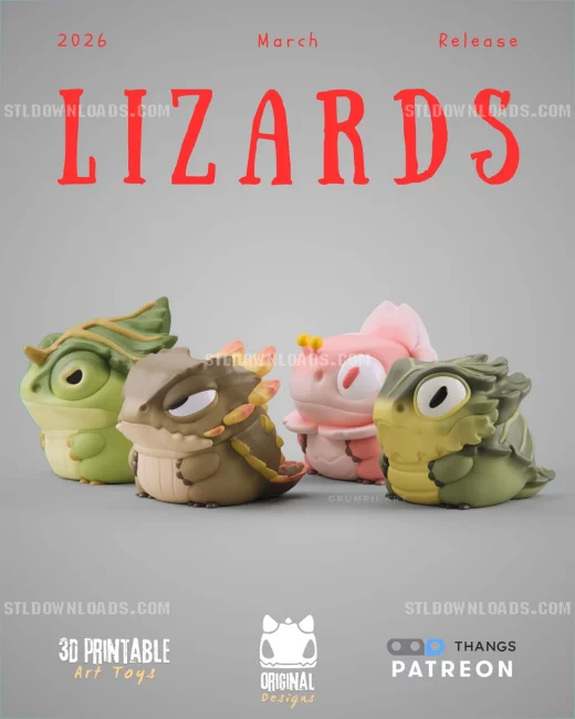 Grumpii Art Toy Lizards
